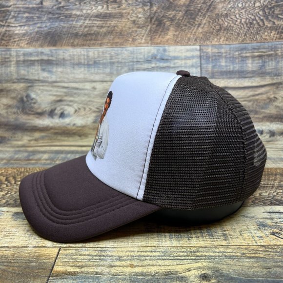 Tom Selleck Daddy Unisex Trucker Hat Brown Snapback 80s Retro Vibe Ball Cap - Picture 4 of 8